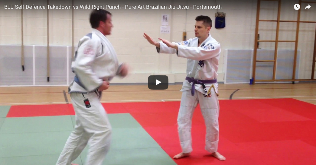 BJJ Self Defence Takedown vs Wild Right Punch